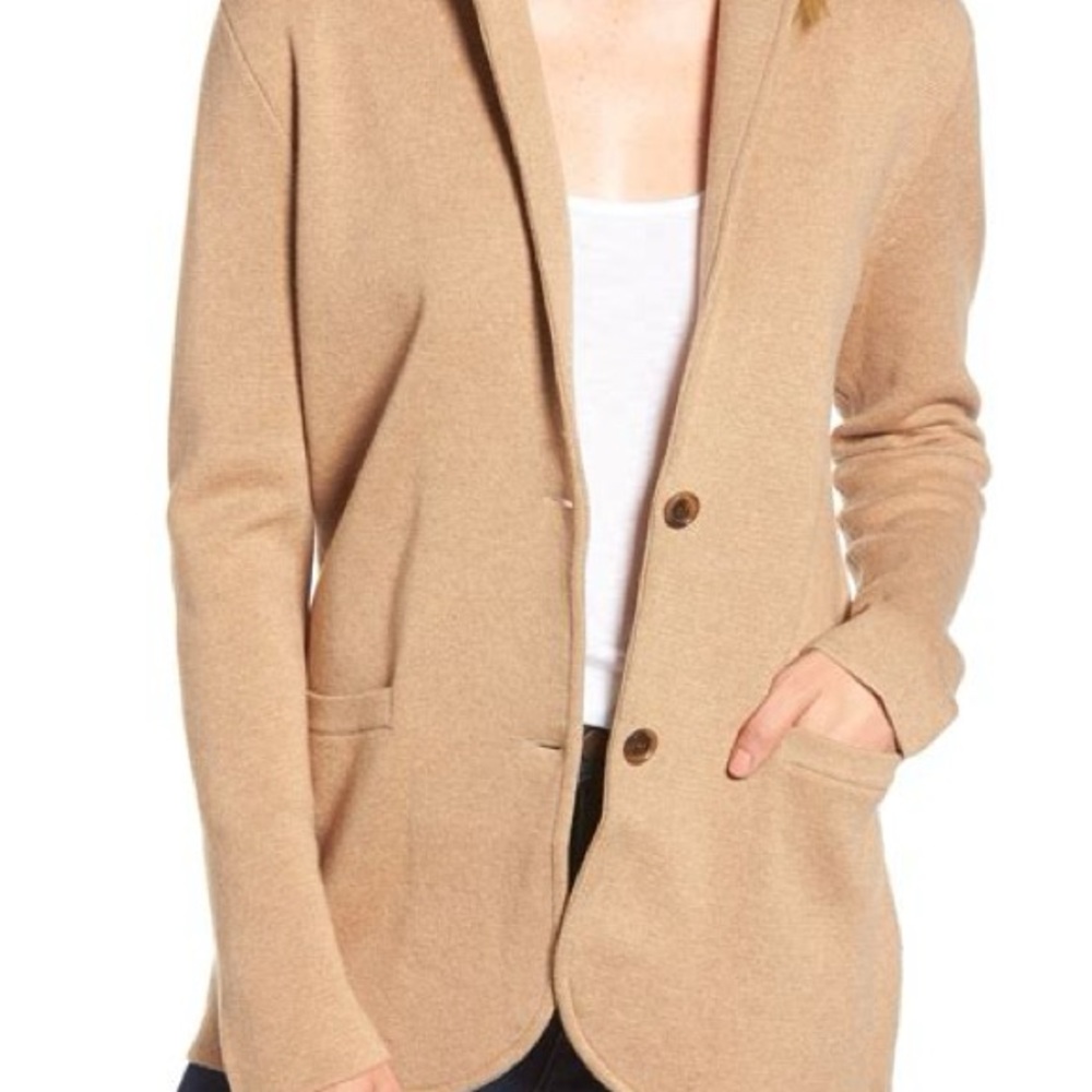 J. Crew Camel Knit Sweater Blazer